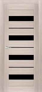 Товар Межкомнатная дверь Легенда X-5 тон Кремовая лиственница Остекление Лакобель черное